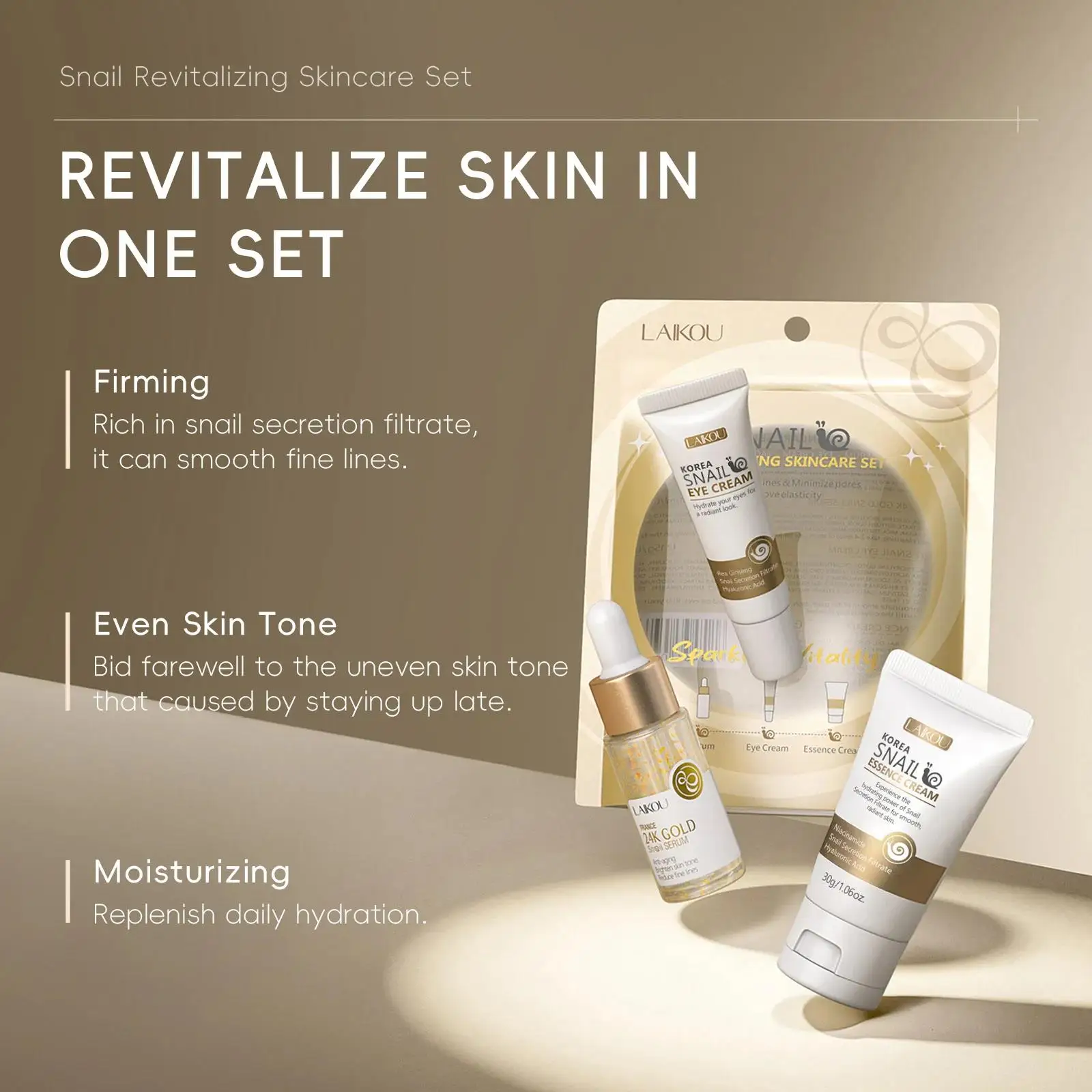 24K 골드 달팽이 리페어 세럼 아이 크림 에센스 세트 - Luxury Skincare For Women 리뷰 및 가격