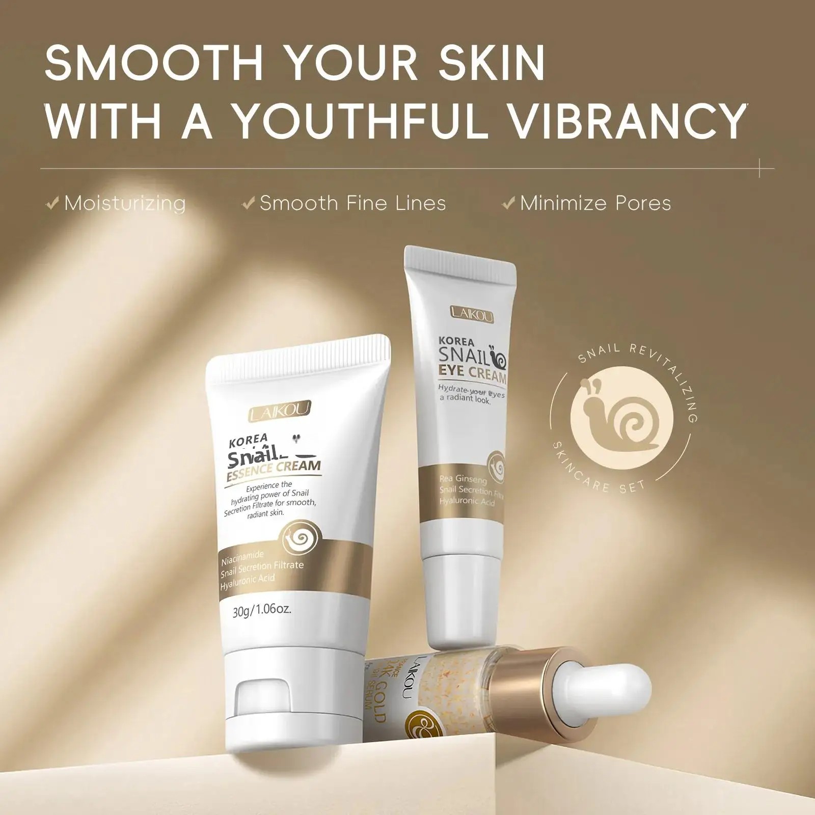 24K 골드 달팽이 리페어 세럼 아이 크림 에센스 세트 - Luxury Skincare For Women 리뷰 및 가격